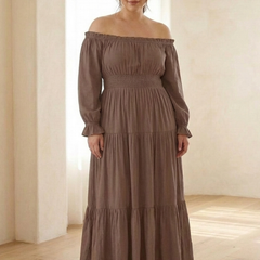 Amaya™ Off-Shoulder Smocked Maxi Dress