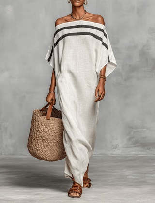 Aveline™ Maxi Dress with Off-shoulder and Batwing Sleeves