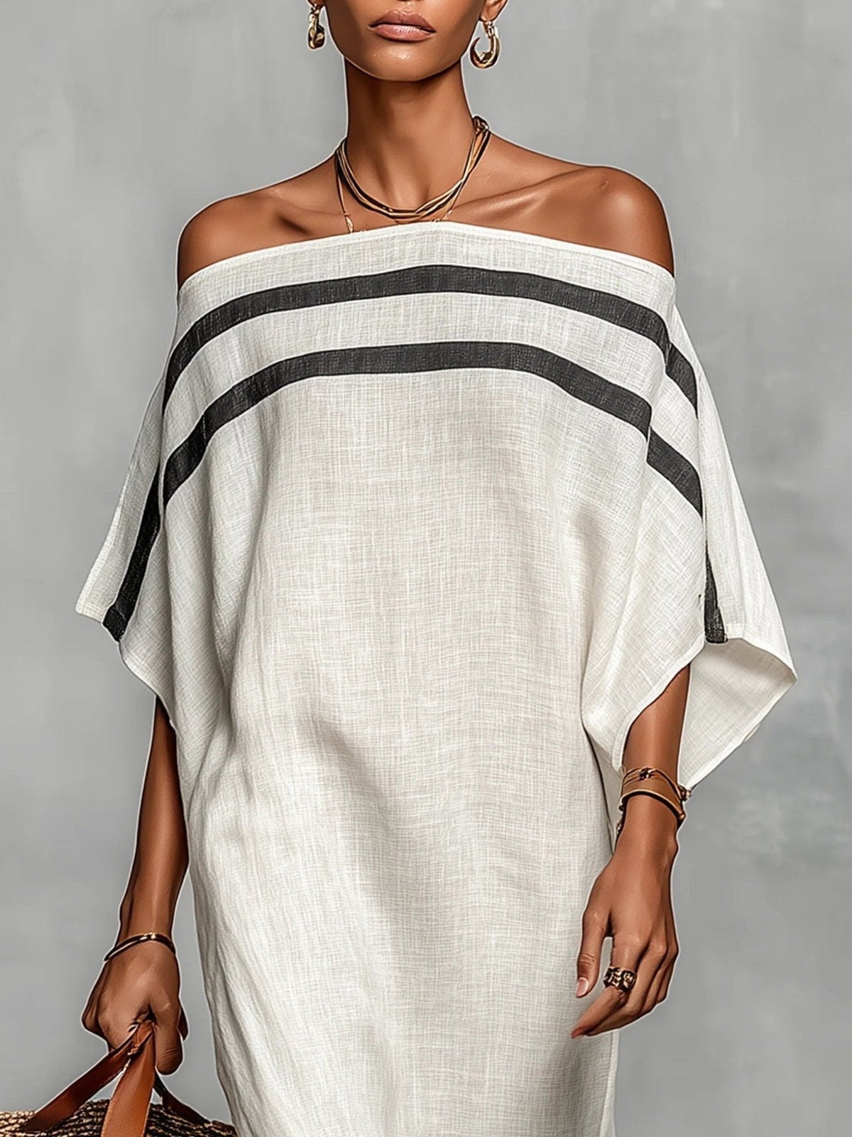 Aveline™ Maxi Dress with Off-shoulder and Batwing Sleeves