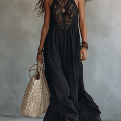 Marguerite™ Bohemian Sleeveless Maxi Dress with Trim