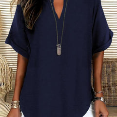 Atasia™ Soft-Touch Notched-Neck Blouse