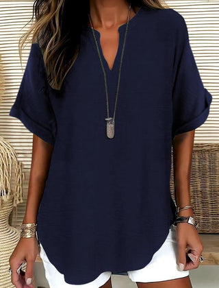Atasia™ Soft-Touch Notched-Neck Blouse