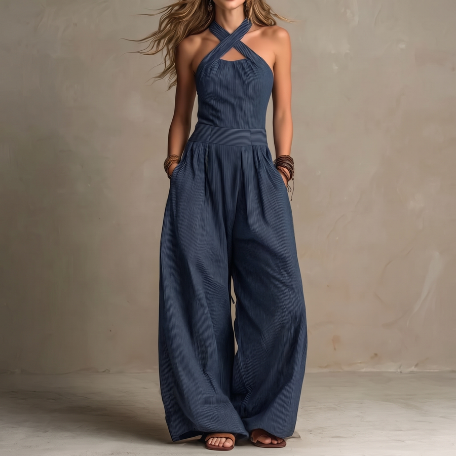Clara™ Crossover-Neck Jumpsuit