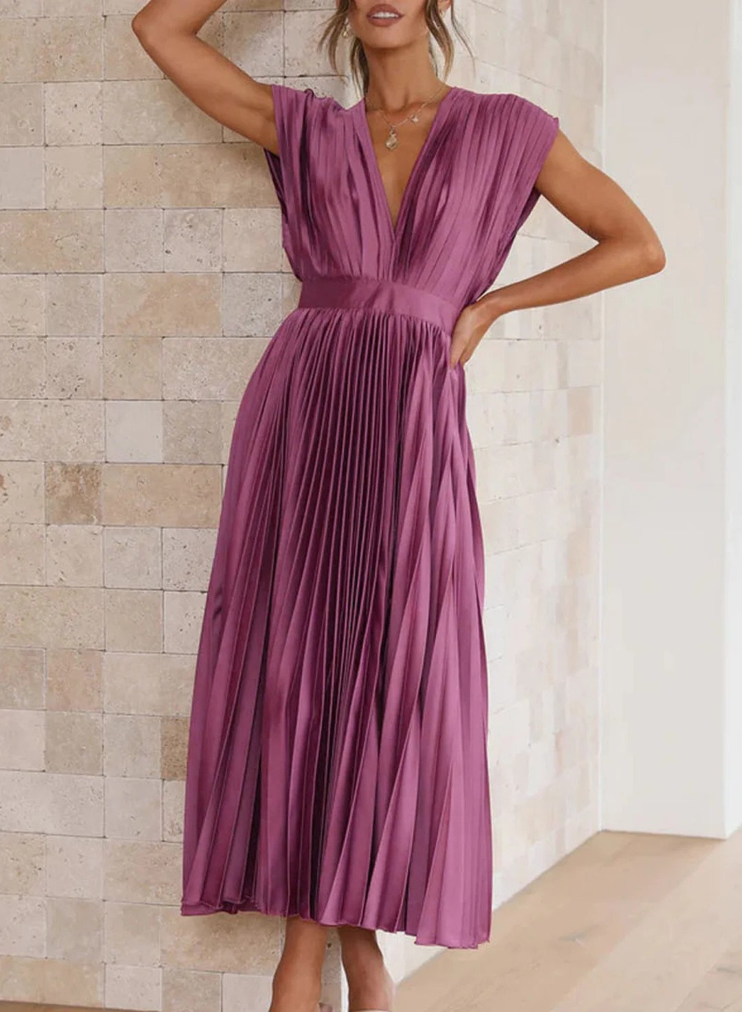 Ottavia™ Elegant Pleated Maxi Dress