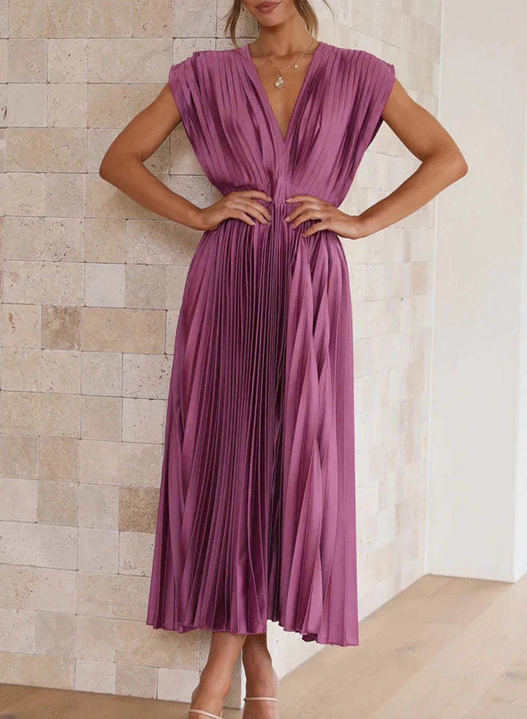 Ottavia™ Elegant Pleated Maxi Dress