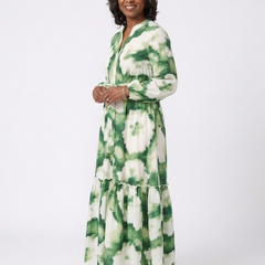 Sabine™ Long Sleeve Tie Waist Tiered Maxi Dress