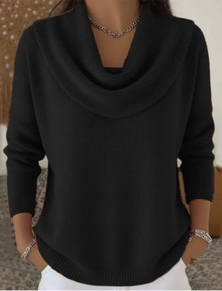 Marie™ | Elegant Cowl Neck Knit Sweater