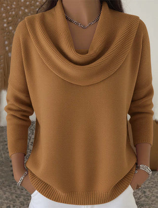 Marie™ | Elegant Cowl Neck Knit Sweater