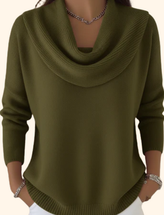 Marie™ | Elegant Cowl Neck Knit Sweater