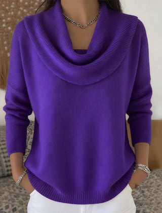 Marie Elegant Cowl Neck Knit Sweater