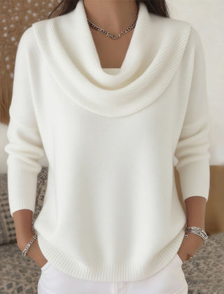 Marie Elegant Cowl Neck Knit Sweater