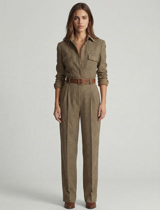 Celia™ Checked Wide-Leg Jumpsuit