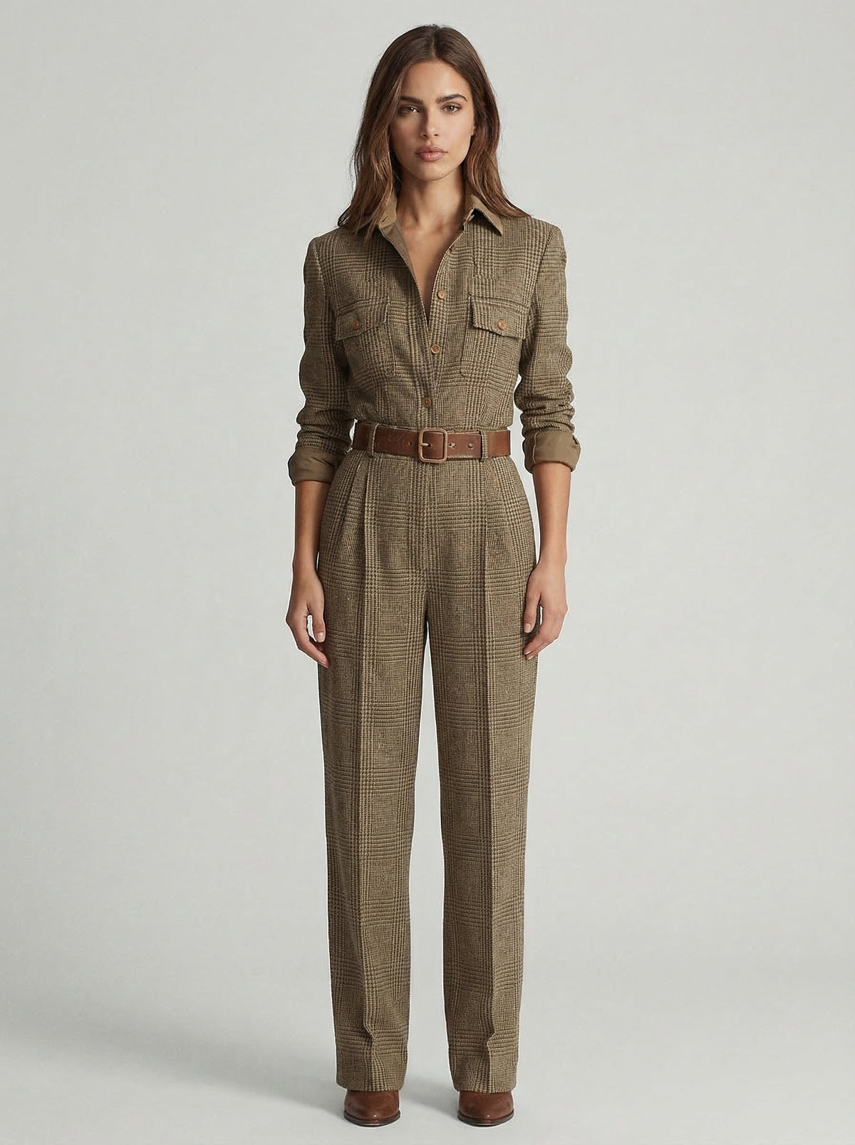 Celia™ Checked Wide-Leg Jumpsuit