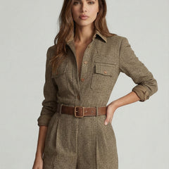Celia™ Checked Wide-Leg Jumpsuit