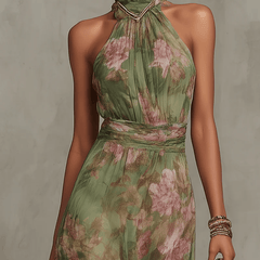 Adèle™ Floral Halter Maxi Dress