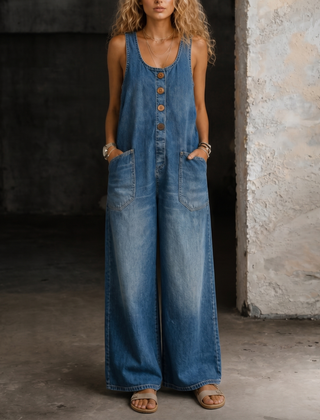 Jessica | Denim Overall Jumpsuit