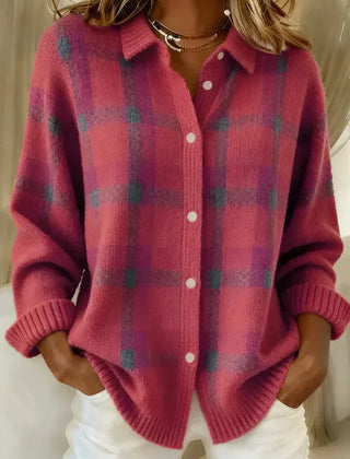 Haley™ | Cozy Plaid Knit Cardigan