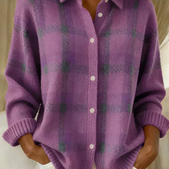Haley™ | Cozy Plaid Knit Cardigan