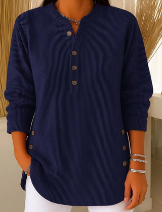 Renata™ | Ribbed Button Detail Tunic