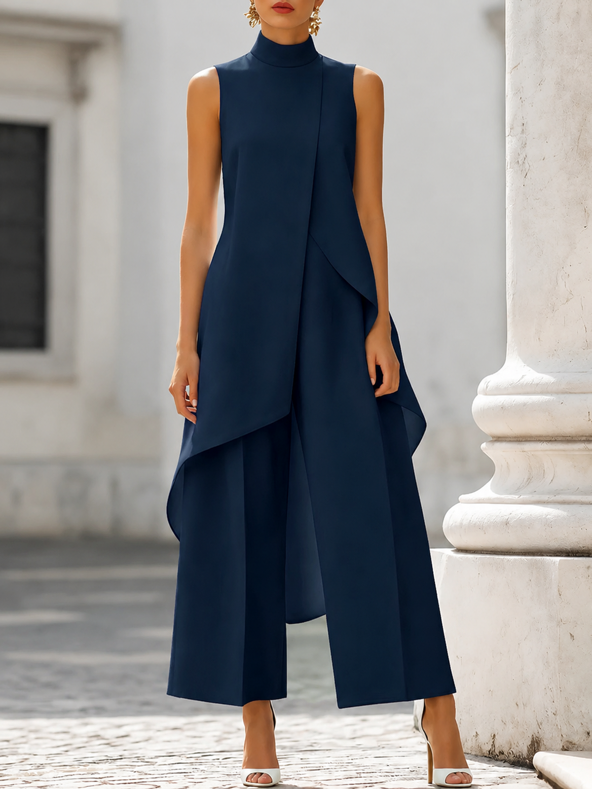 Imogen™ Sculpted High-Neck Wide-Leg Jumpsuit
