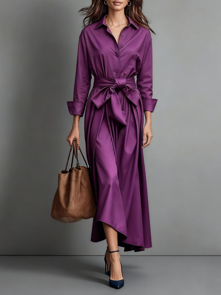Marise™ Elegant Maxi Dress with Bow Detail