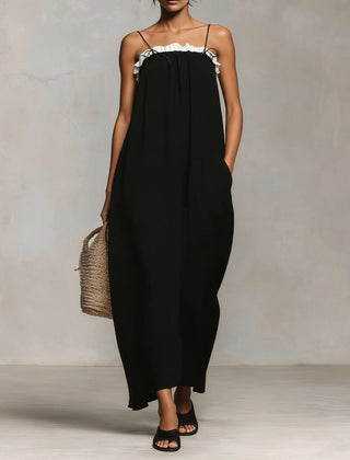 Mirelle™ Maxi Dress with Colour Blocks and Spaghetti Straps