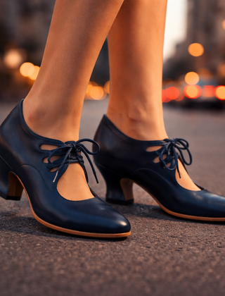 Talia™ Elegant Leather Lace Heels