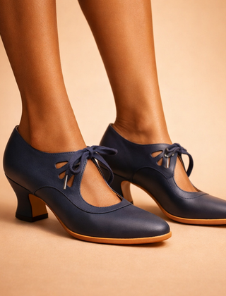 Talia™ Elegant Leather Lace Heels