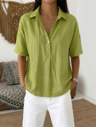 Tessa™ Collared Button Blouse