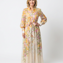 Cressida™ Floral Sheer Long Sleeve Maxi Dress