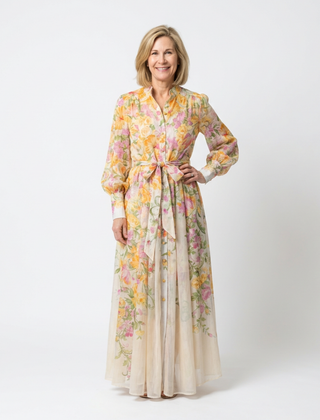 Cressida™ Floral Sheer Long Sleeve Maxi Dress