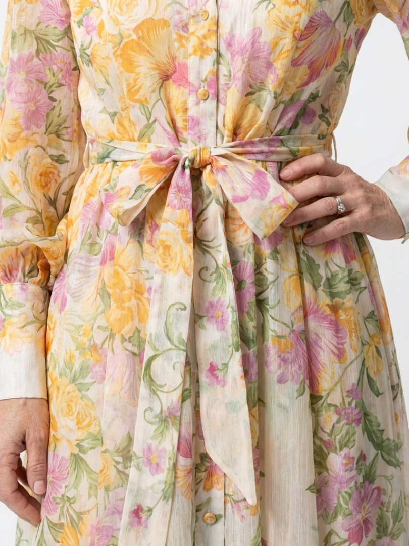 Cressida™ Floral Sheer Long Sleeve Maxi Dress