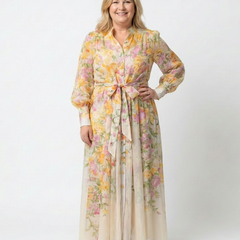 Cressida™ Floral Sheer Long Sleeve Maxi Dress