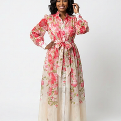 Cressida™ Floral Sheer Long Sleeve Maxi Dress