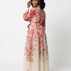 Cressida™ Floral Sheer Long Sleeve Maxi Dress