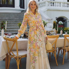 Cressida™ Floral Sheer Long Sleeve Maxi Dress