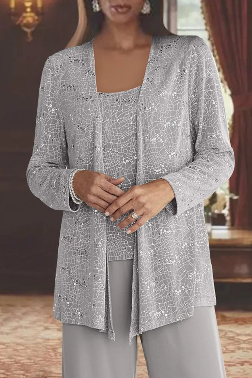 Luna™ Elegant Layered Three-Piece Pants Set