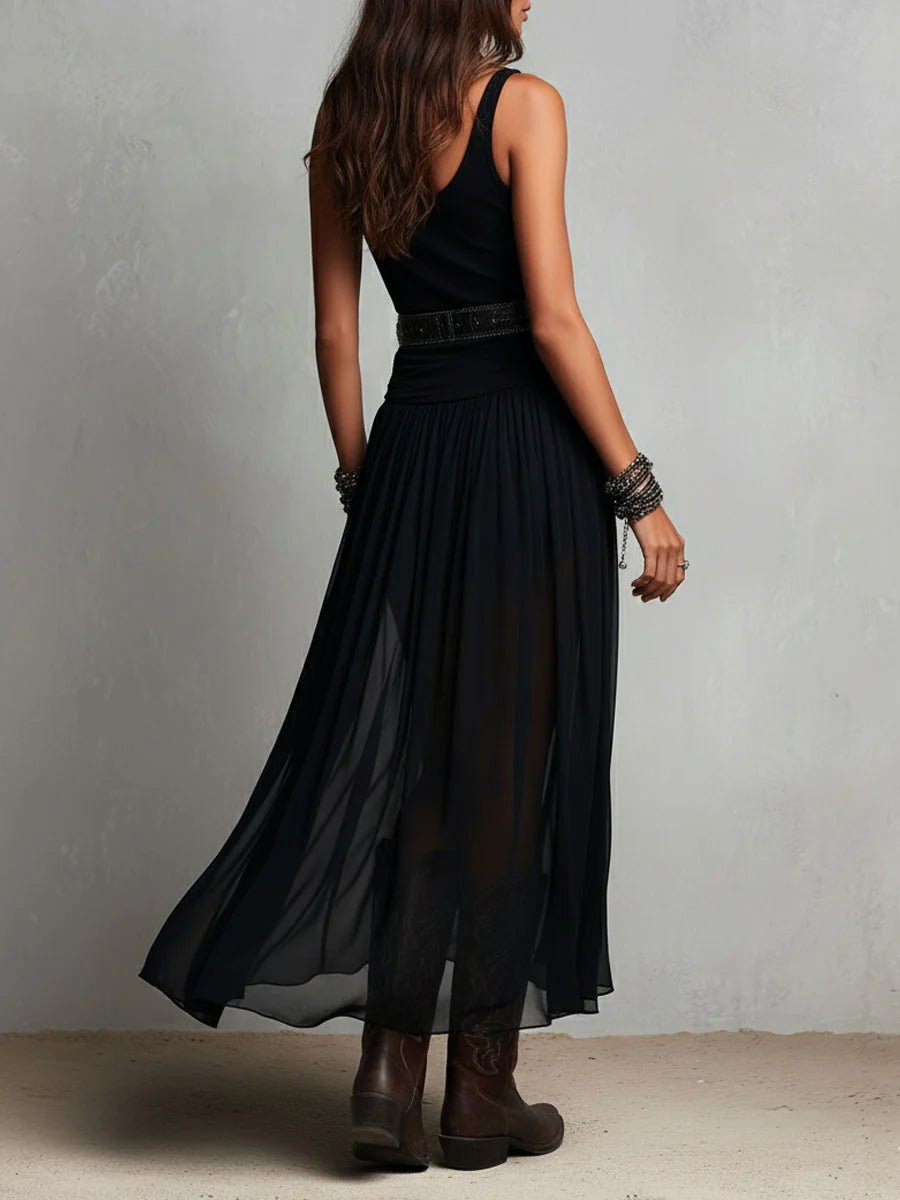 Jolie™ Sleeveless Tank Top with Tulle Skirt Maxi Dress